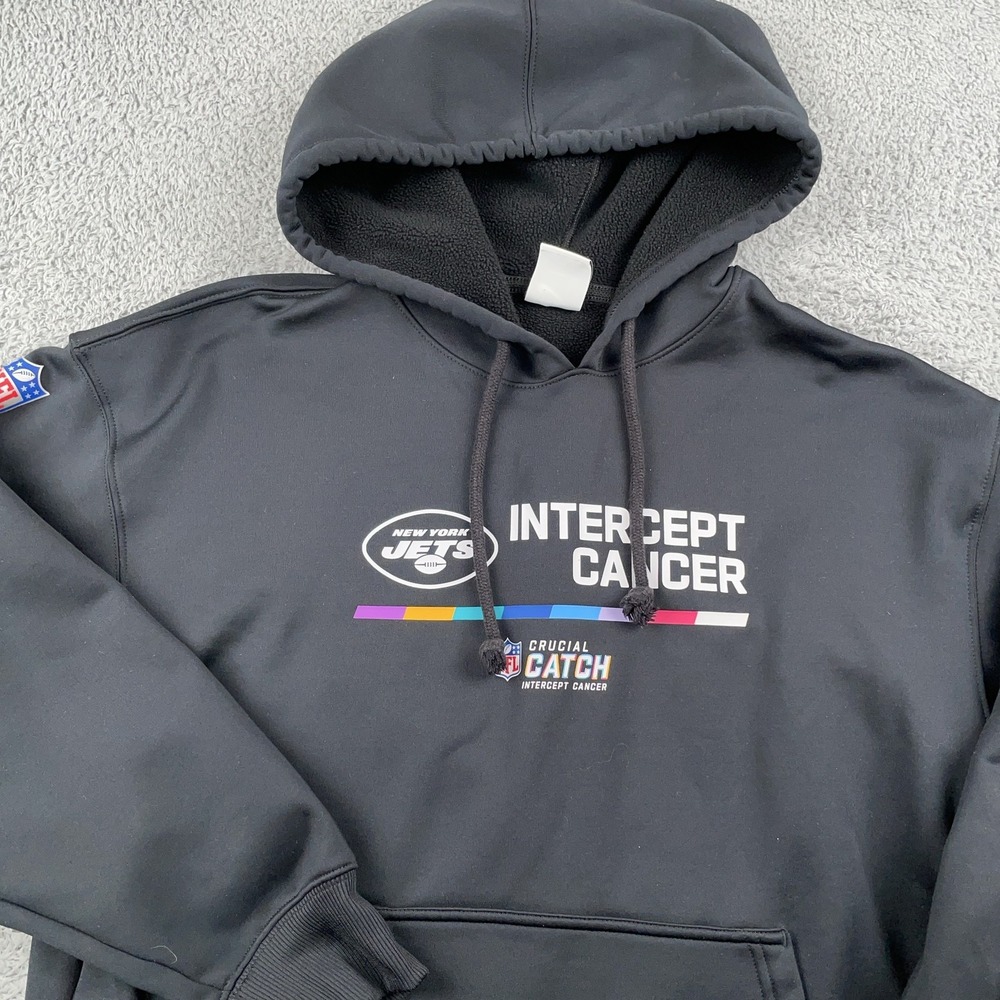 New York Jets Hoodie Mens Small Black NFL Football Crucial Catch Therma Fit Nike